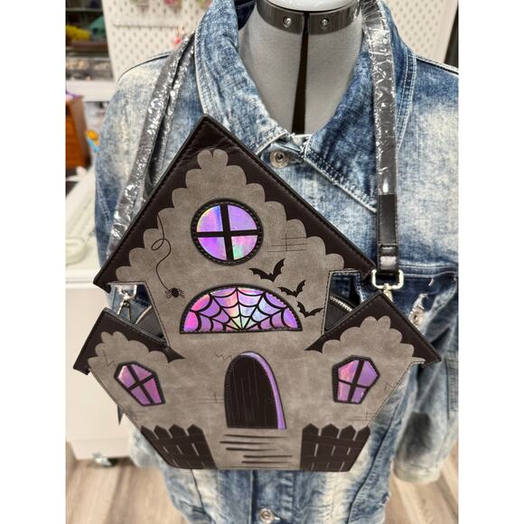 Dolls Kill Welcoming Haunts Haunted House Bag Purse Goth Crossbody Alternative - Picture 12 of 12
